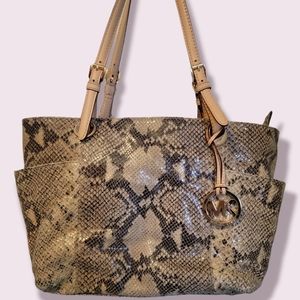 Michael Kors faux snake skin tote purse